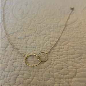 Elegant Gold and Sterling Silver Interlocking Circle Necklace